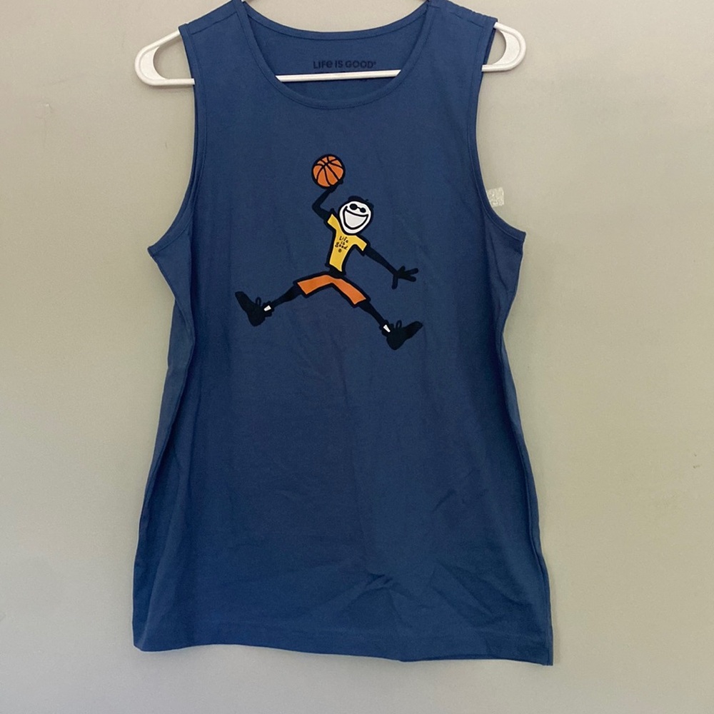 Life is good Air Jake basketball tank small